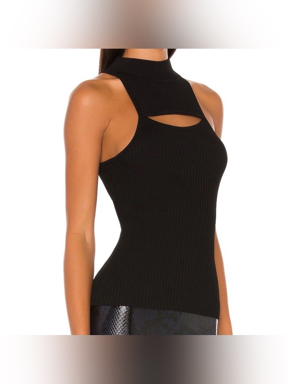 REVOLVE-Cami NYC Black  Dafina Ribbed Cami with cutout